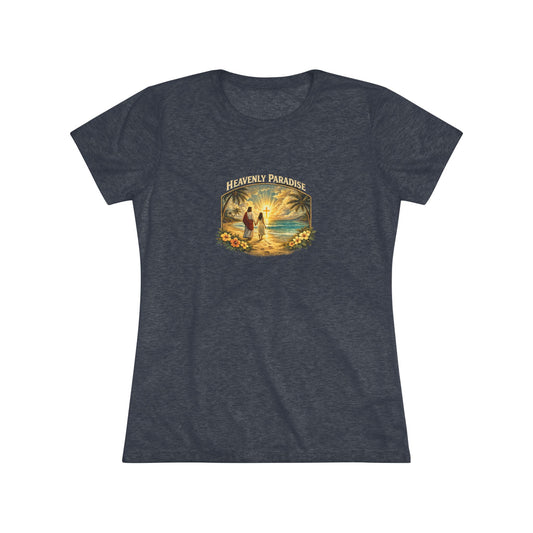Women's Christian Beach Tee — "I Go to Prepare a Place for You"