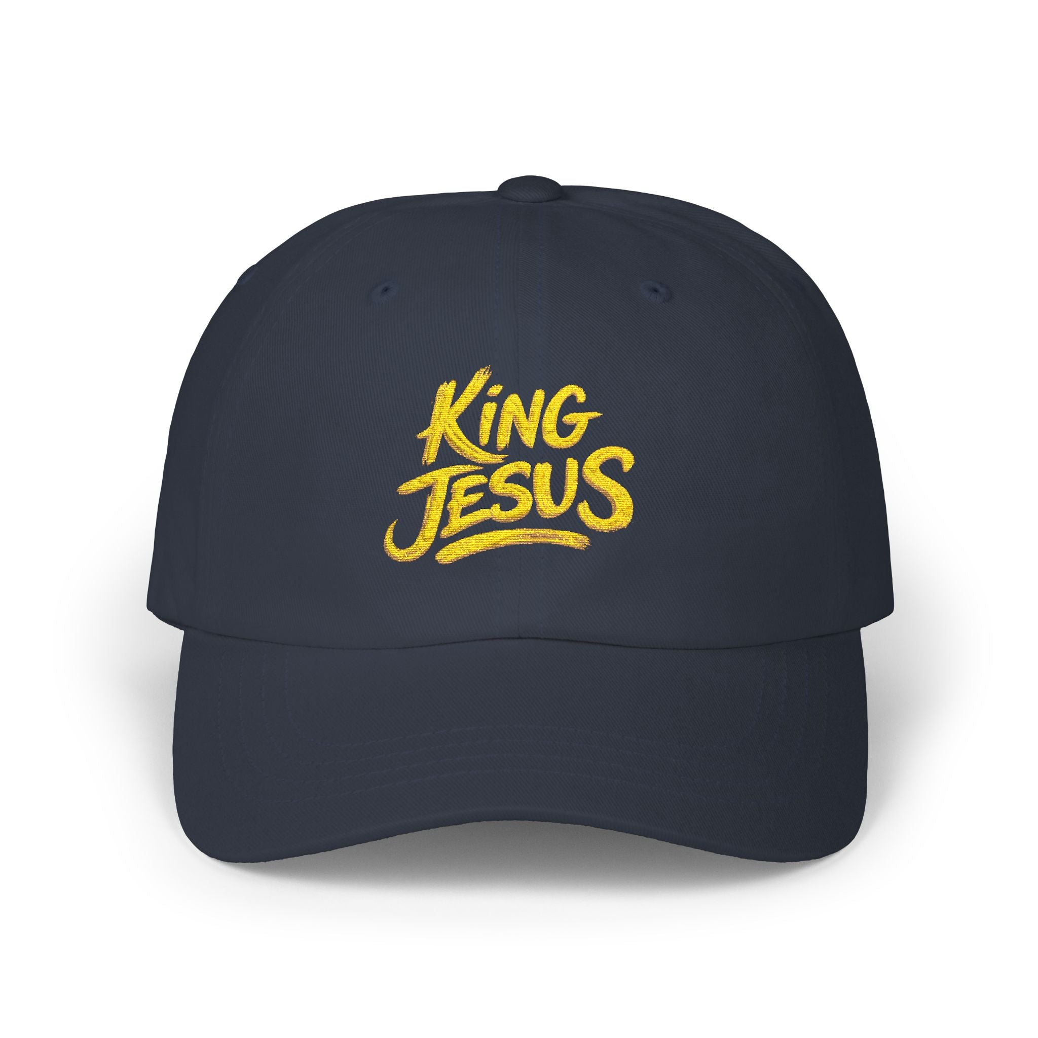 Camo Dad Cap — "King Jesus" Embroidered Christian Baseball Hat