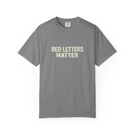 Red Letters Matter T‑Shirt — Matthew 22:39 Christian Faith Tee