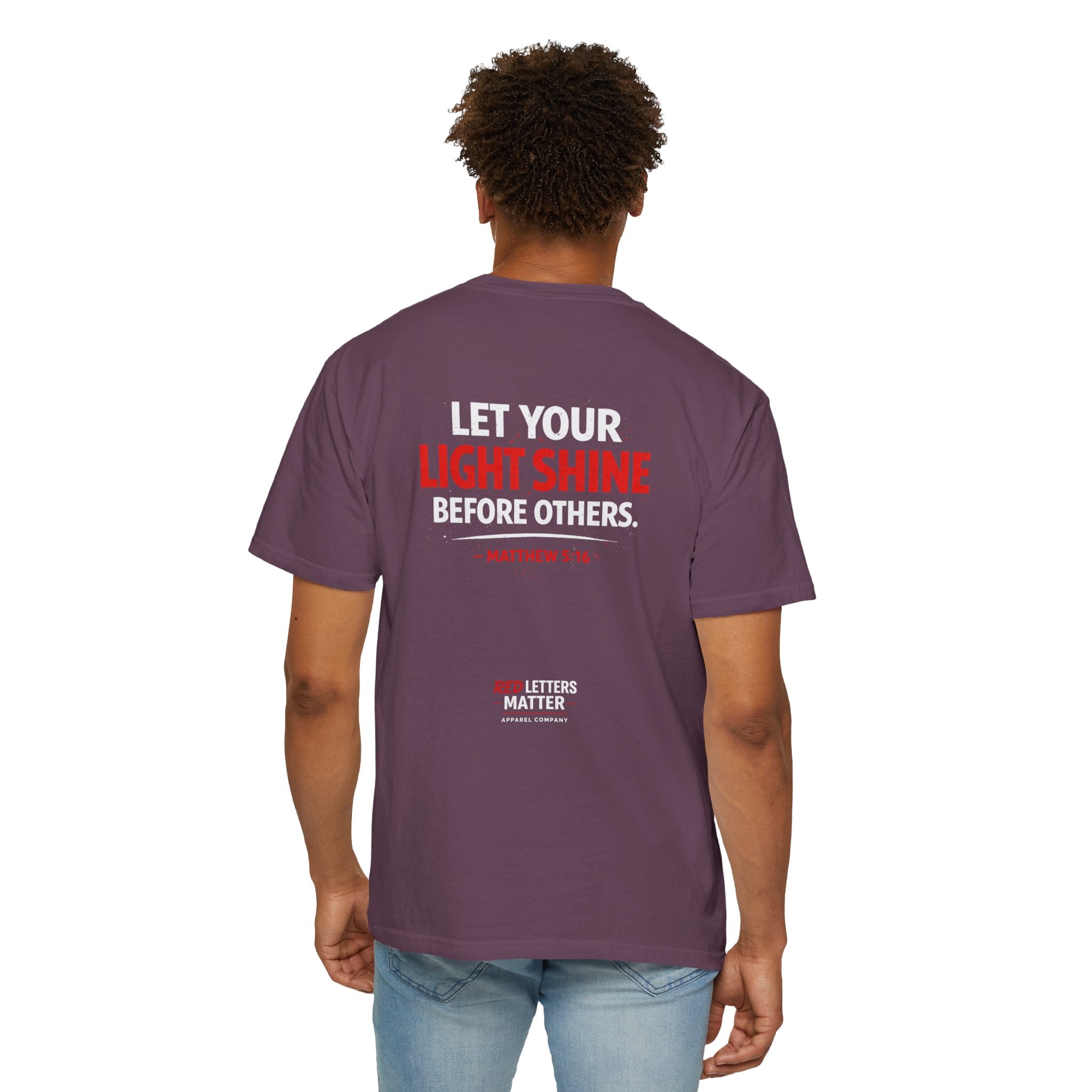 Red Letters Matter - Matthew 5:16 - Inspirational T-Shirt — Unisex Comfort Colors Tee