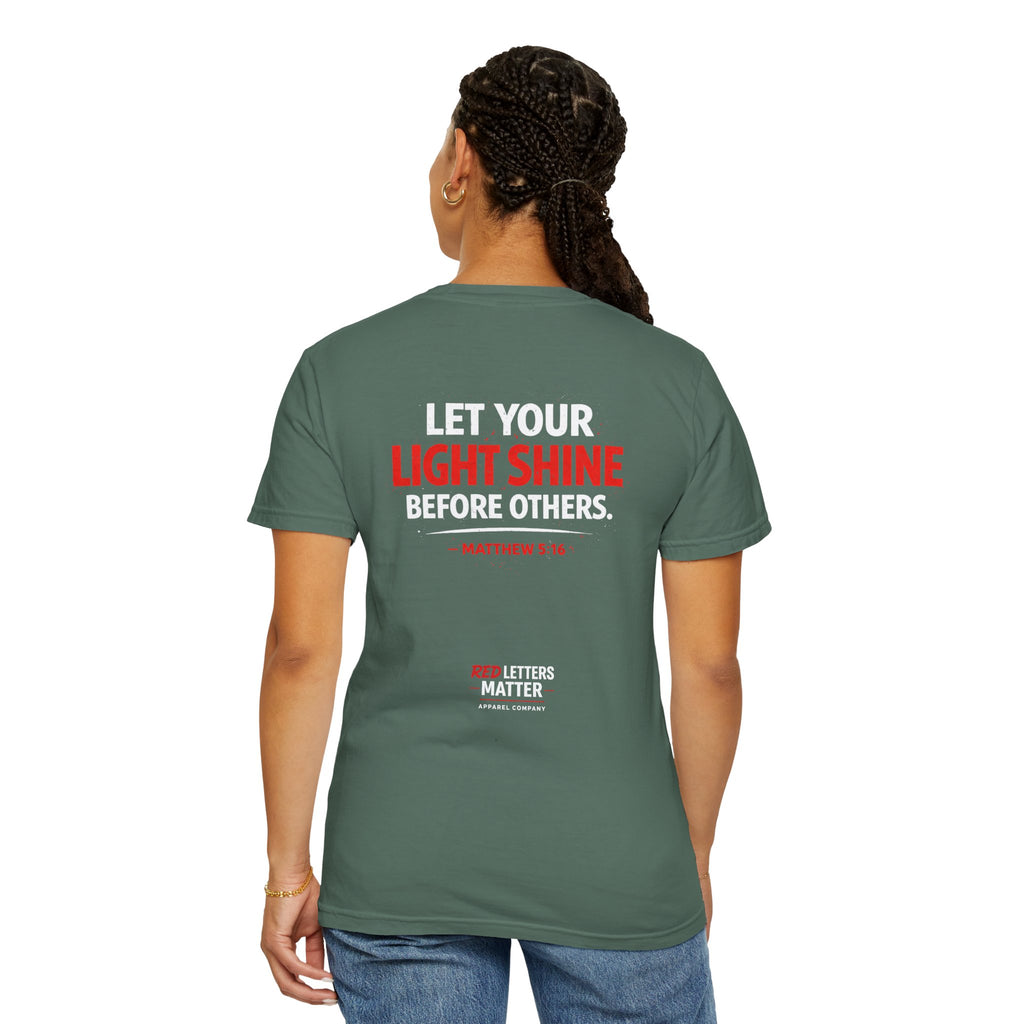 Red Letters Matter - Matthew 5:16 - Inspirational T-Shirt — Unisex Comfort Colors Tee