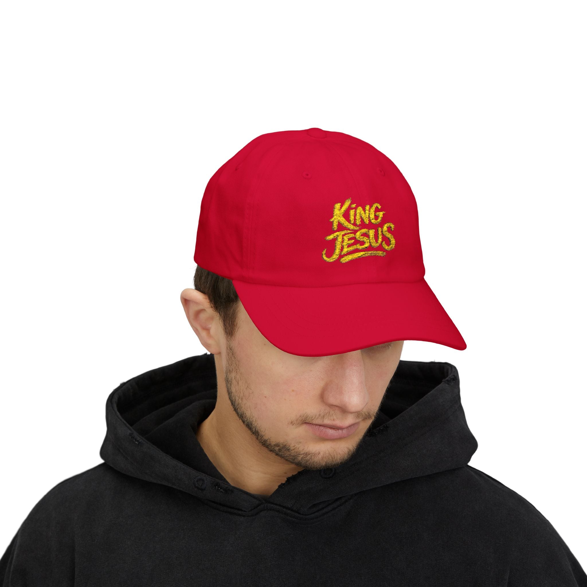 Camo Dad Cap — "King Jesus" Embroidered Christian Baseball Hat