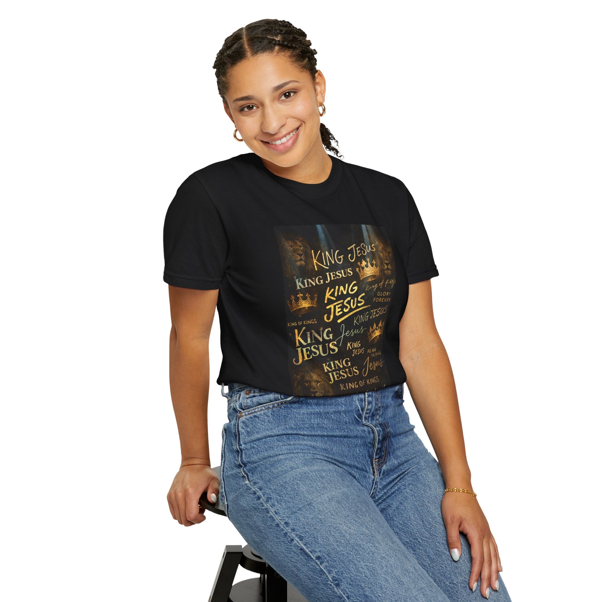 Unisex - King Jesus Graphic T-Shirt — "King of Kings" Revelation 19:16 Comfort Colors Tee