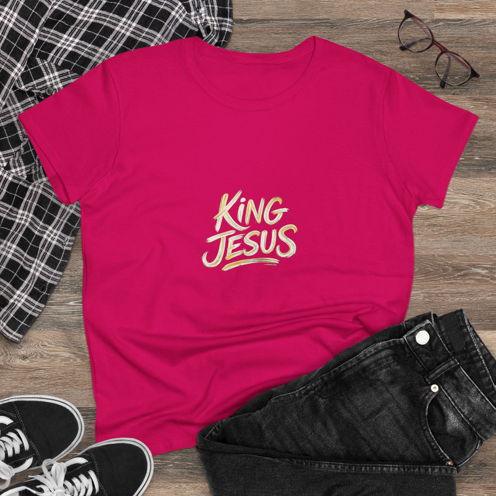 Women's King Jesus T-Shirt — "All Hail King Jesus" Christian Faith Tee