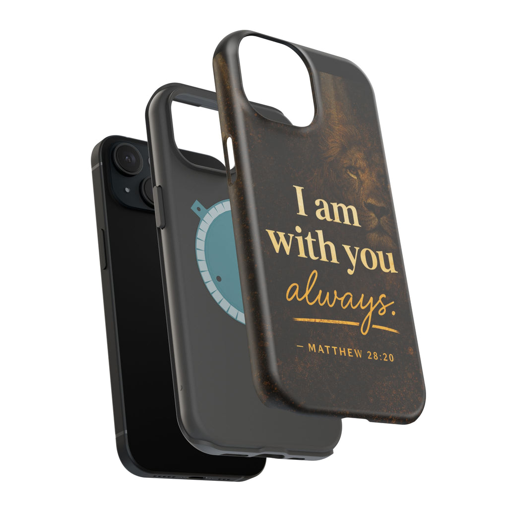 Christian Phone Case — "I Am With You Always" Matthew 28:20 Lion Magnetic Impact Case