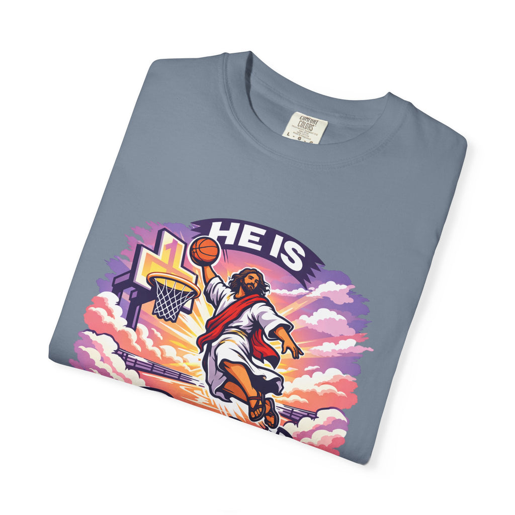 Christian Basketball — "He Is Rizzin'" Resurrection (Easter) -Unisex Comfort Colors