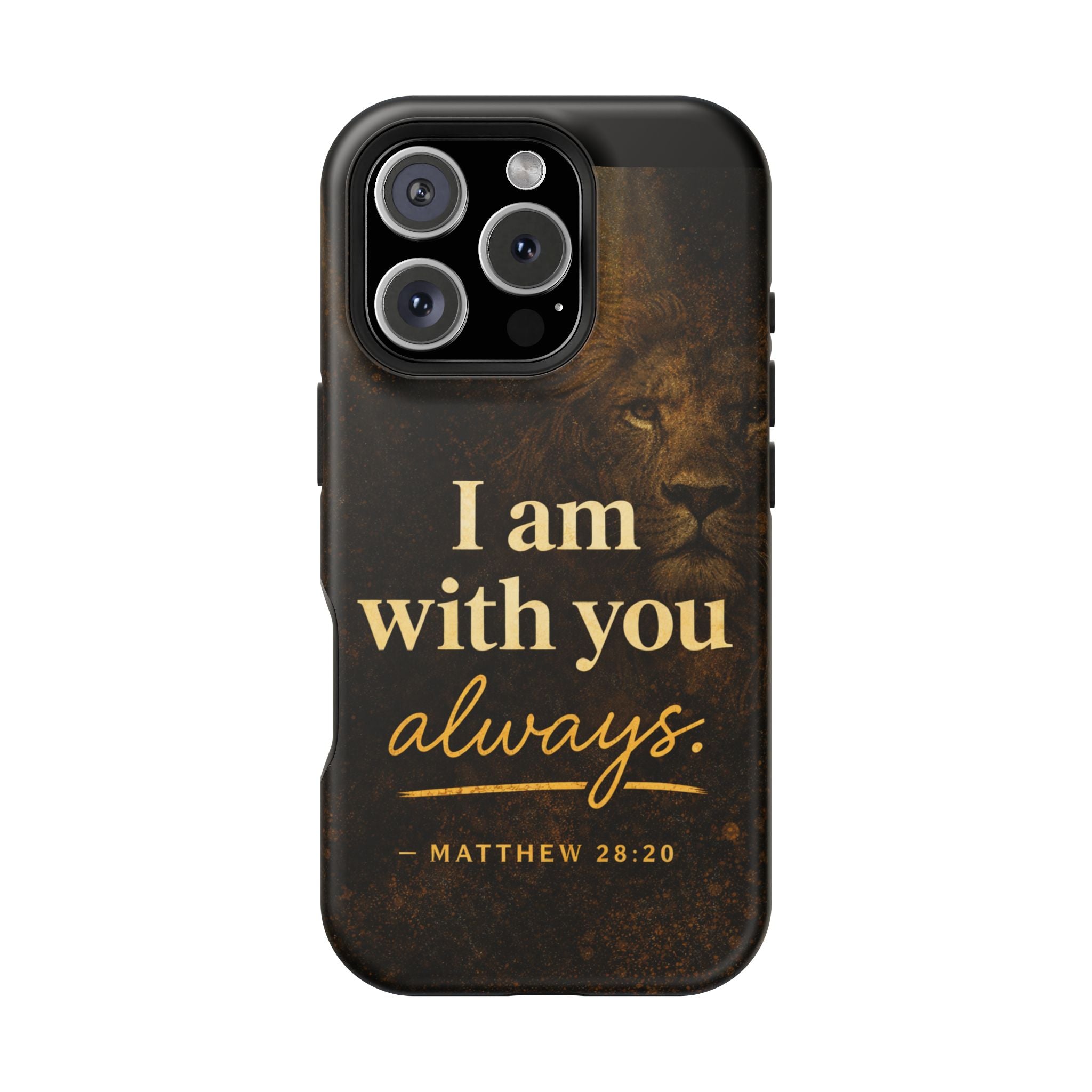 Christian Phone Case — "I Am With You Always" Matthew 28:20 Lion Magnetic Impact Case