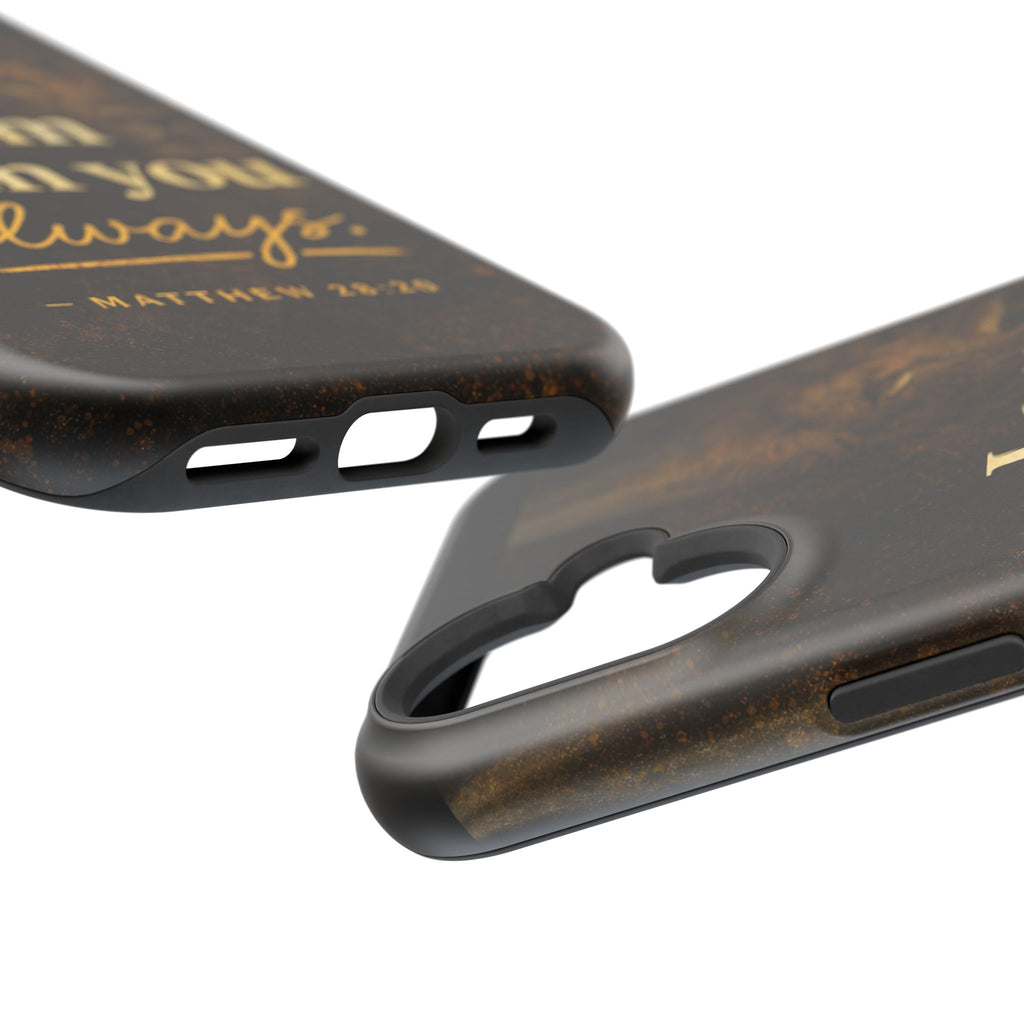 Christian Phone Case — "I Am With You Always" Matthew 28:20 Lion Magnetic Impact Case