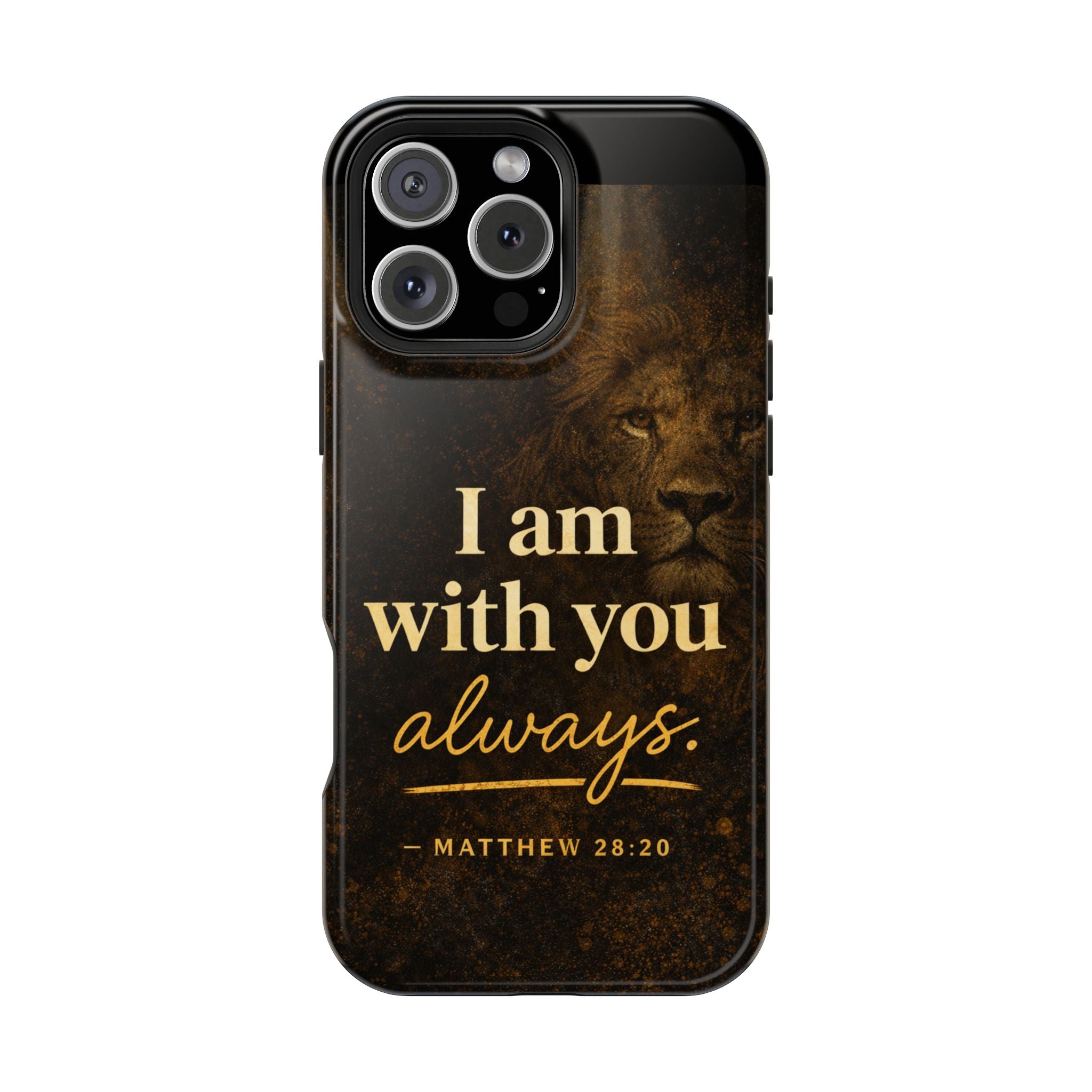 Christian Phone Case — "I Am With You Always" Matthew 28:20 Lion Magnetic Impact Case