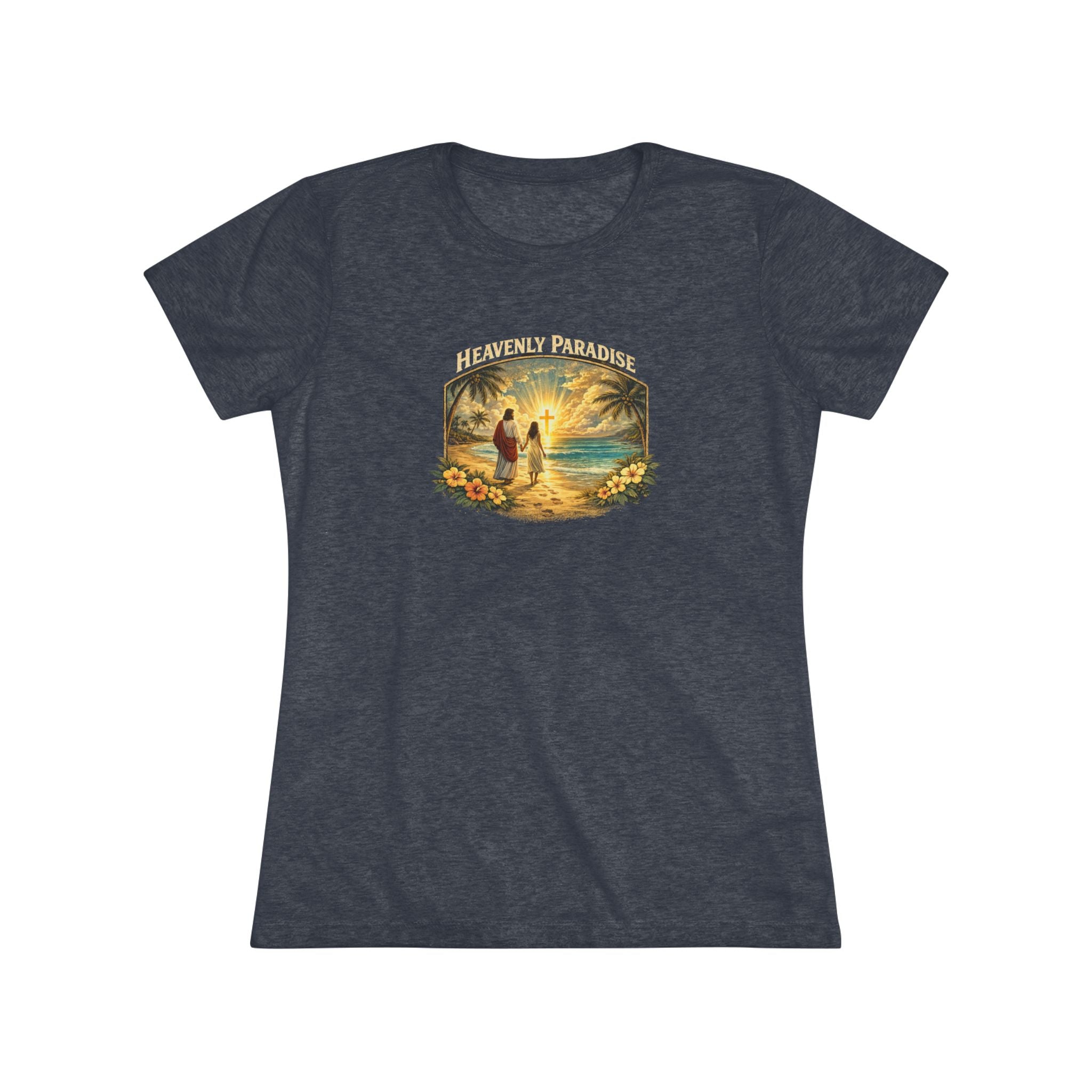 Women's Christian Beach Tee — "I Go to Prepare a Place for You" NextLevel Tee