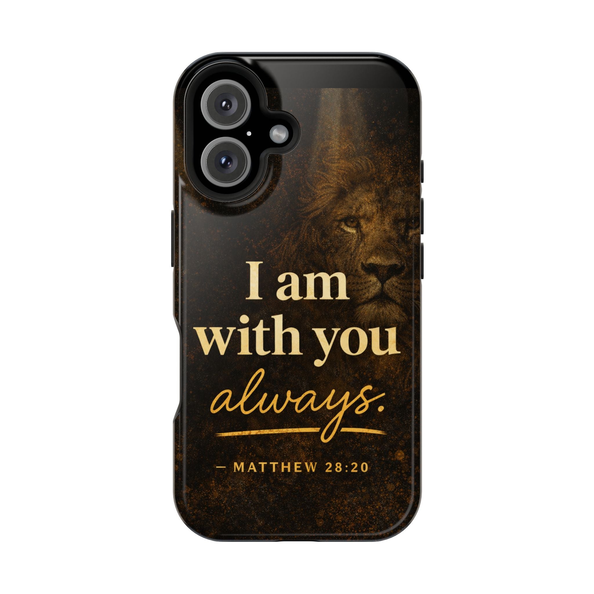 Christian Phone Case — "I Am With You Always" Matthew 28:20 Lion Magnetic Impact Case