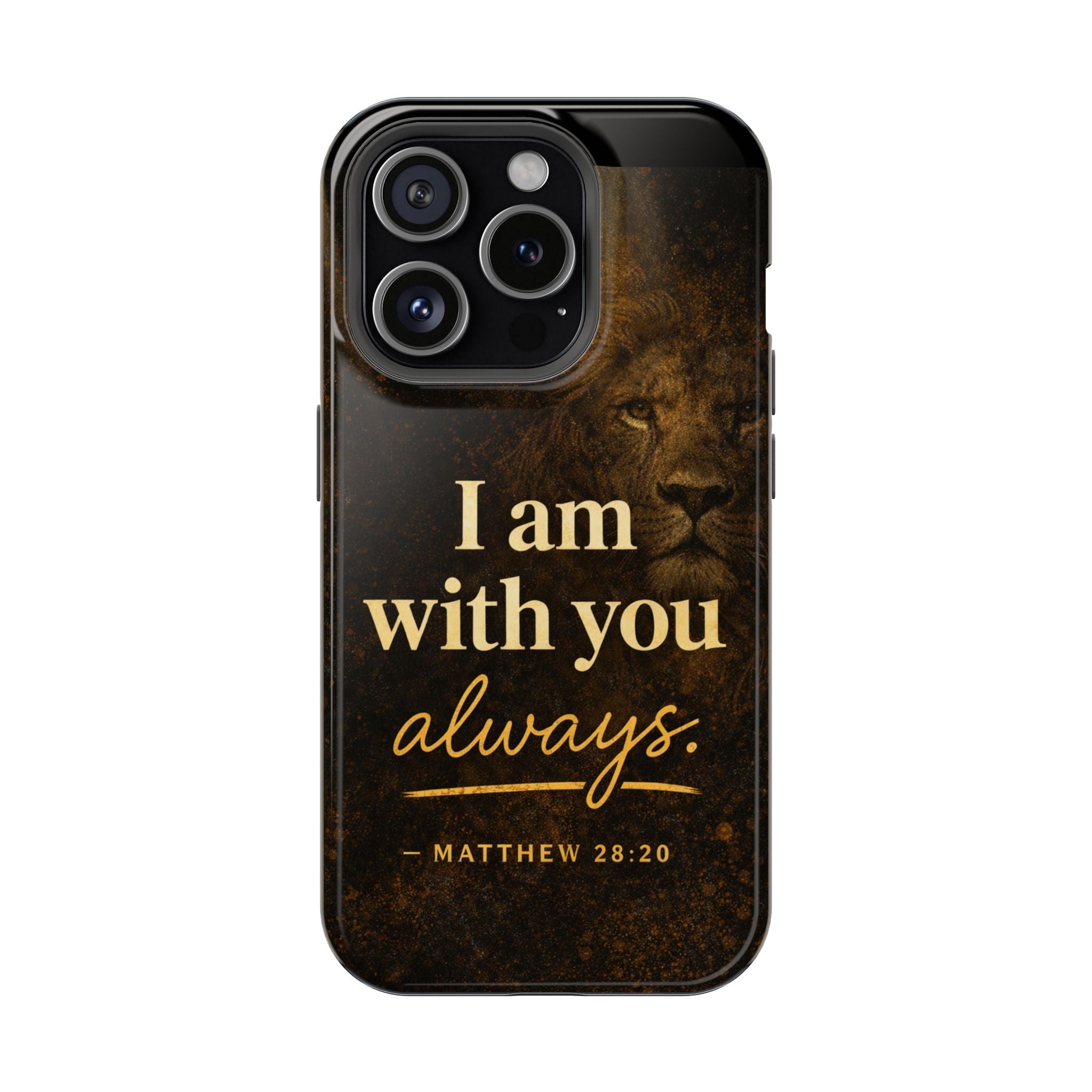 Christian Phone Case — "I Am With You Always" Matthew 28:20 Lion Magnetic Impact Case