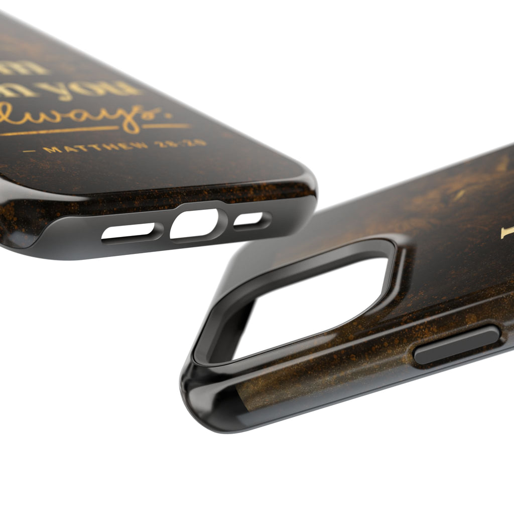 Christian Phone Case — "I Am With You Always" Matthew 28:20 Lion Magnetic Impact Case