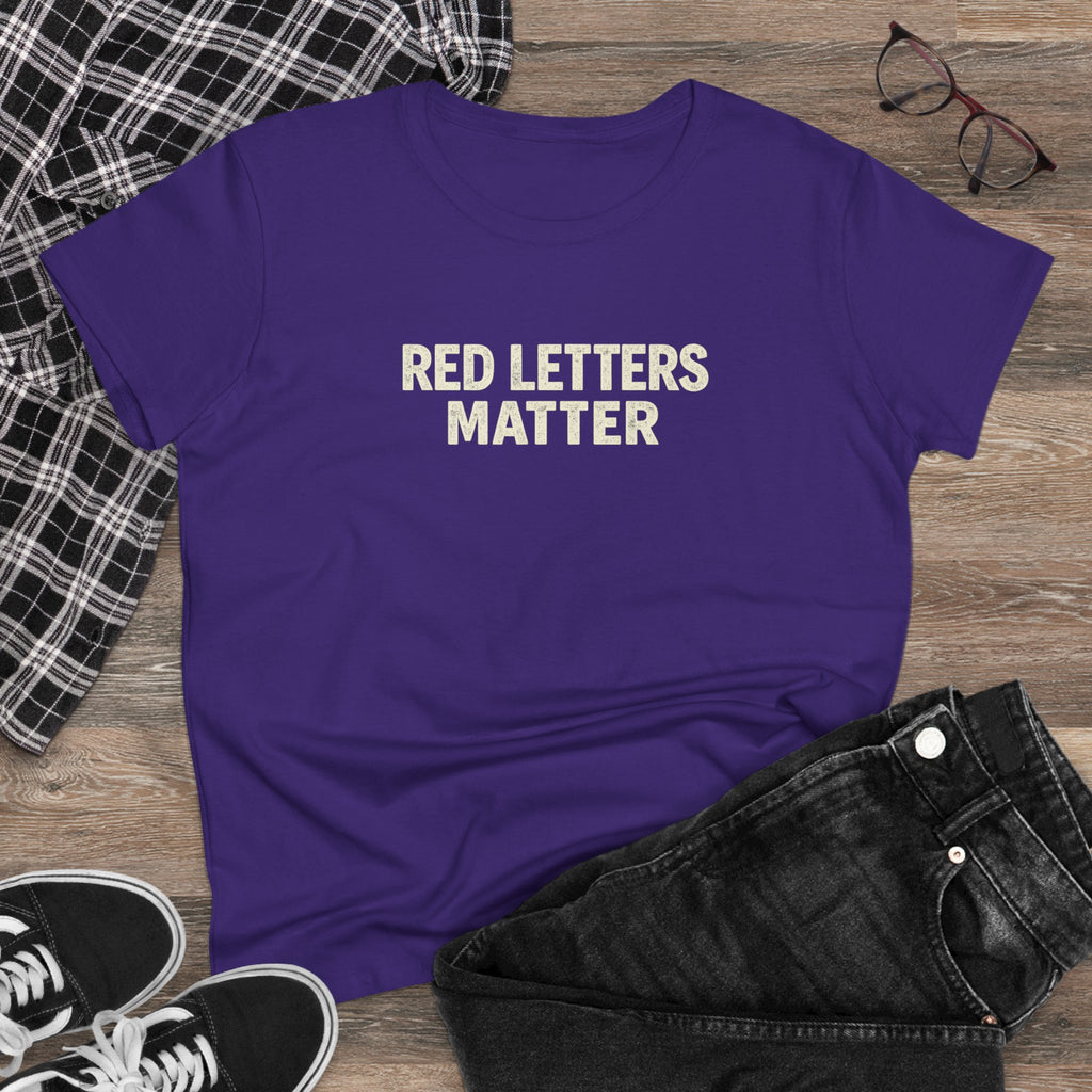 Women's Christian Scripture Gildan Tee— "Red Words Still Speak" (Matthew 24:35)