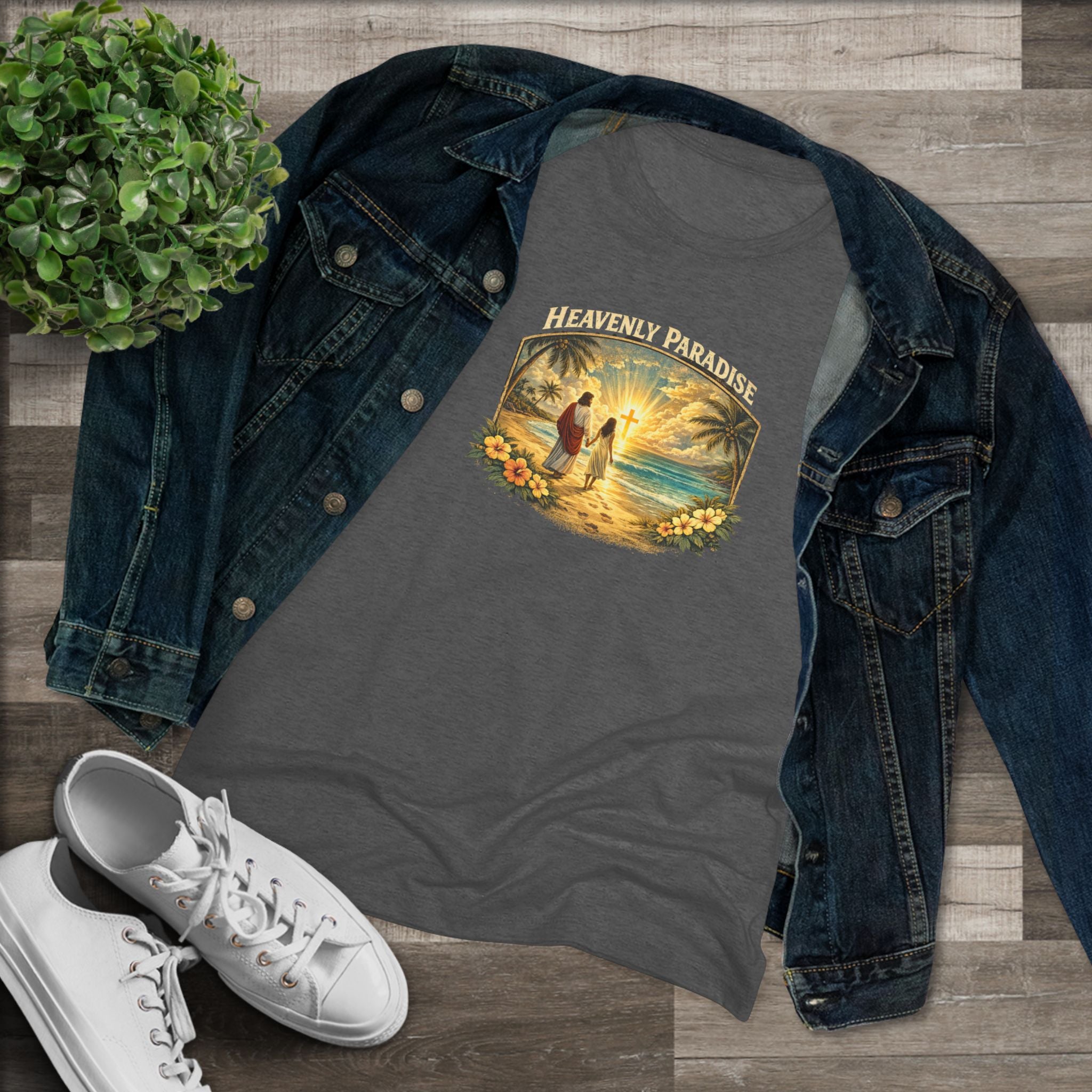 Women's Christian Beach Tee — "I Go to Prepare a Place for You" NextLevel Tee