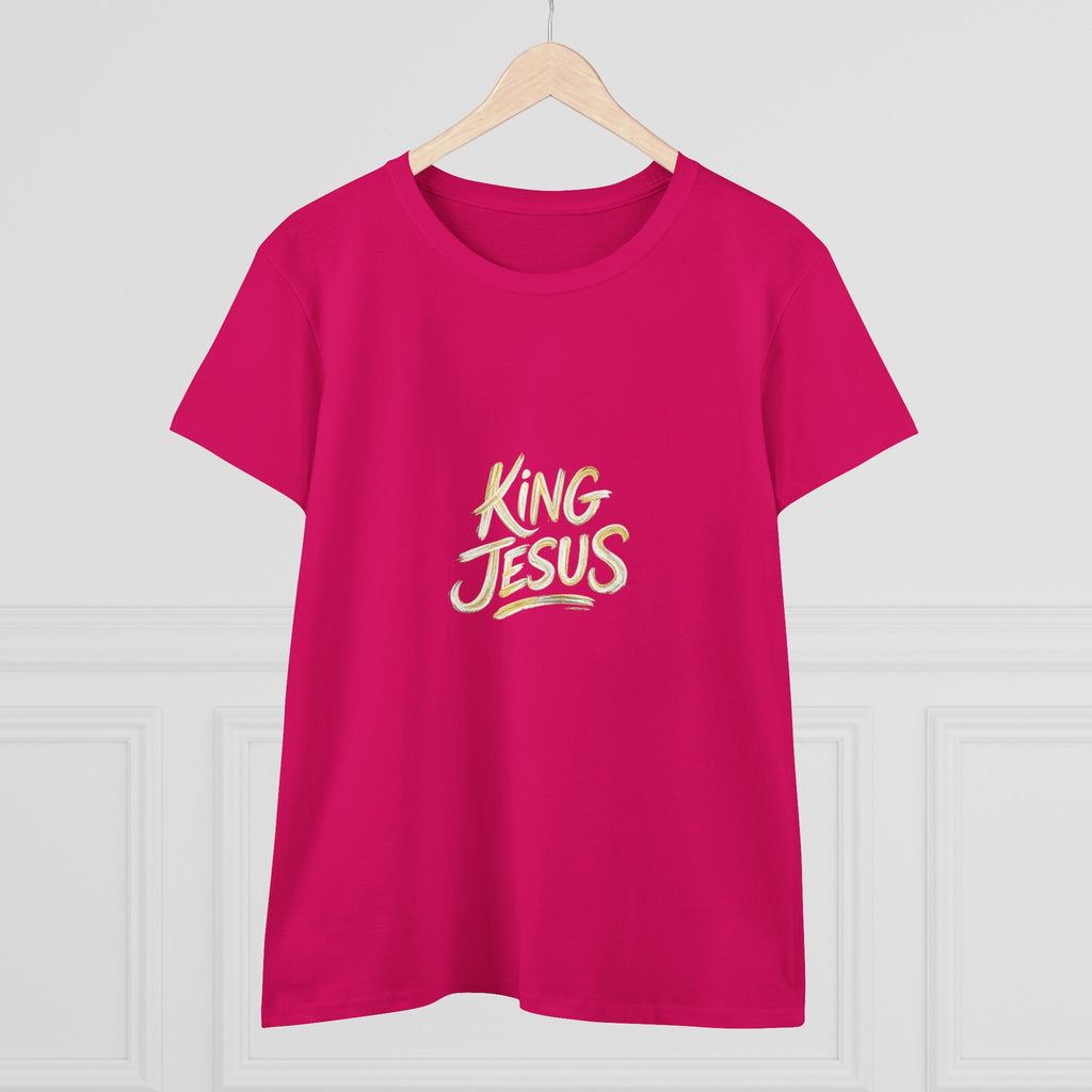 Women's King Jesus T-Shirt — "All Hail King Jesus" Christian Faith Tee