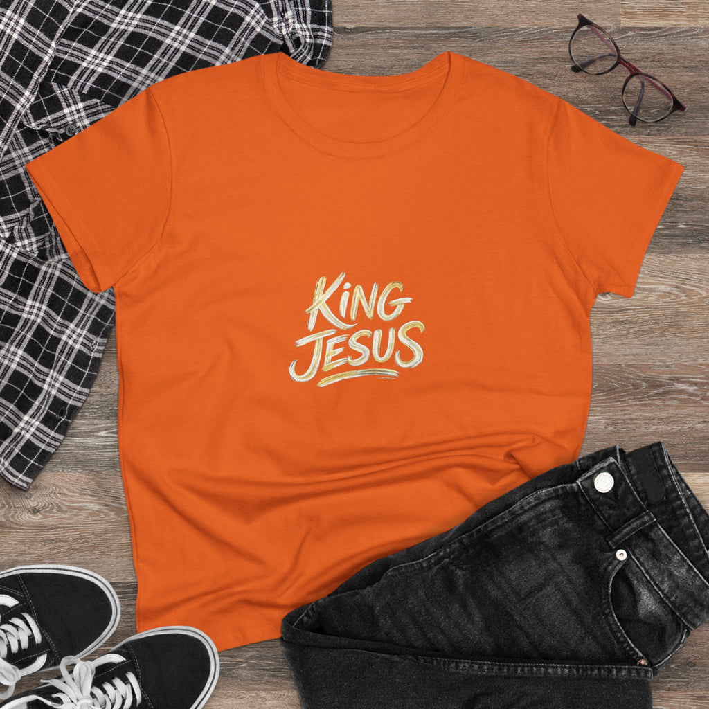 Women's King Jesus T-Shirt — "All Hail King Jesus" Christian Faith Tee