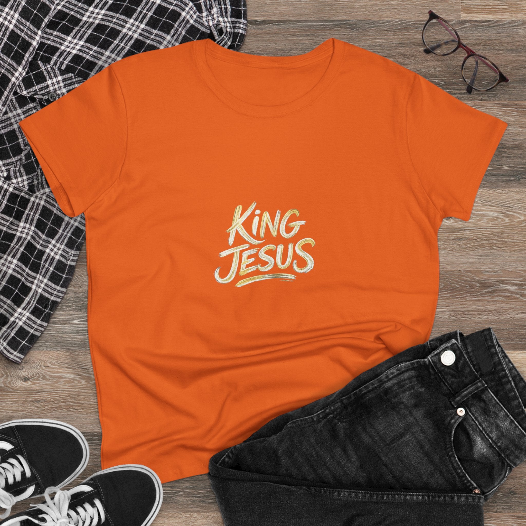 Women's King Jesus T-Shirt — "All Hail King Jesus" Christian Faith Tee
