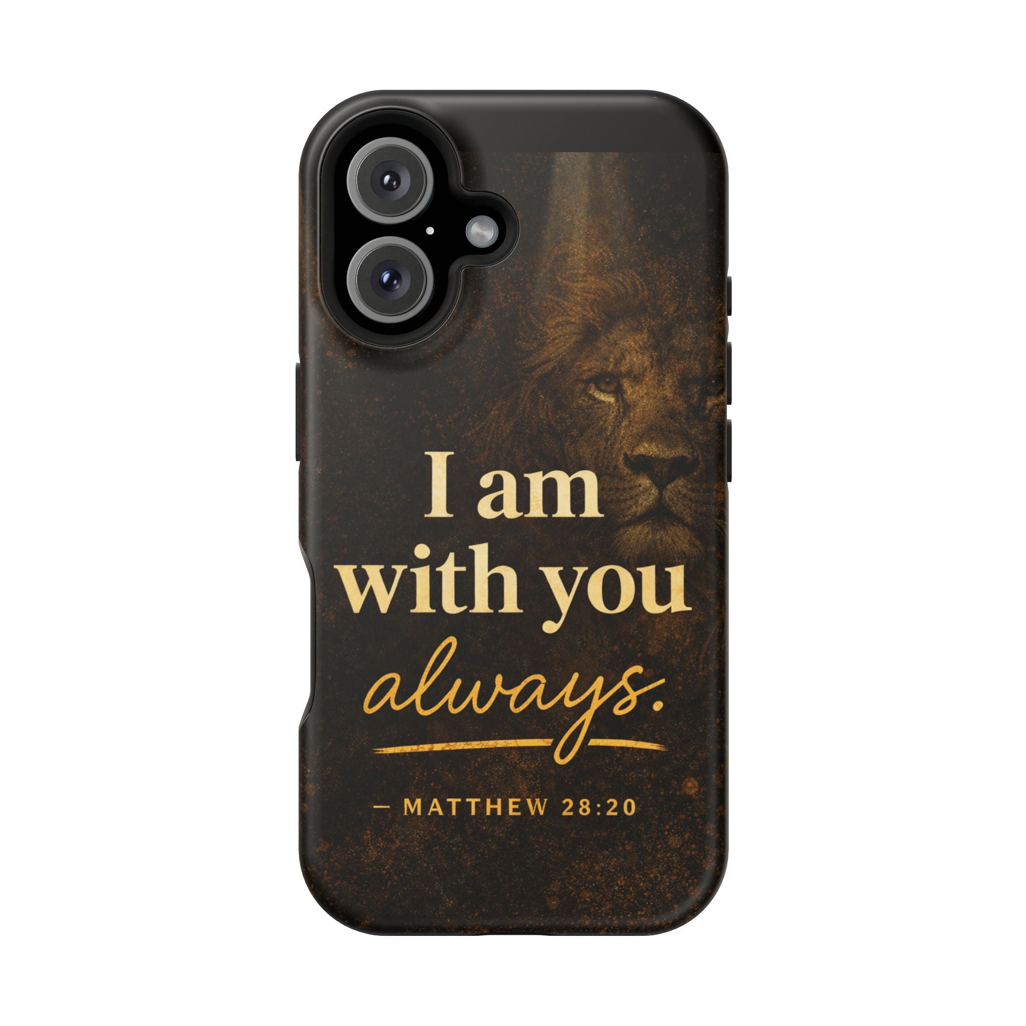Christian Phone Case — "I Am With You Always" Matthew 28:20 Lion Magnetic Impact Case