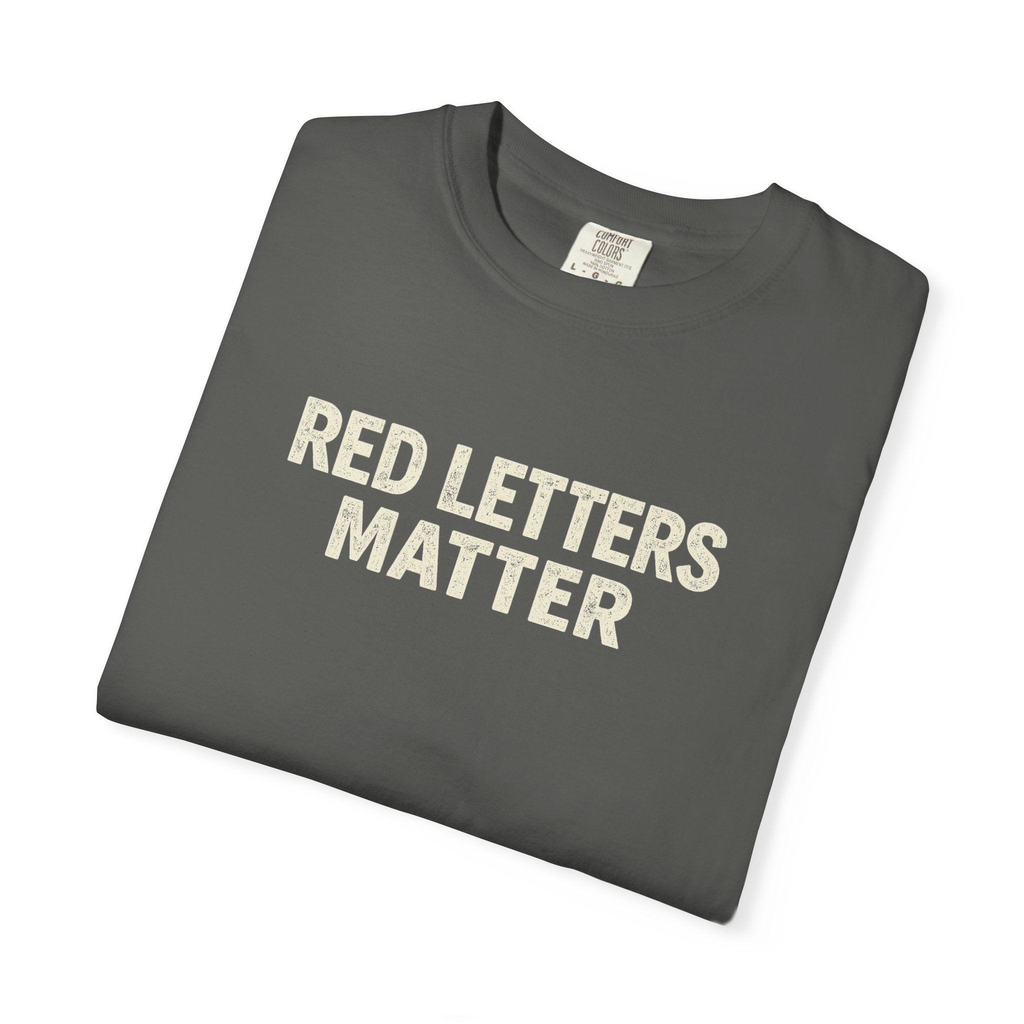 Unisex - Red Letters Matter T‑Shirt — Matthew 22:39 Christian Faith - Comfort Colors Tee