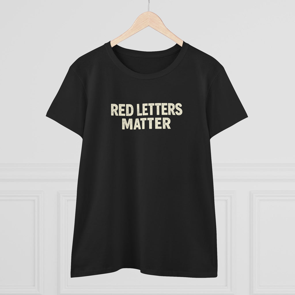 Women's Christian Scripture Gildan Tee— "Red Words Still Speak" (Matthew 24:35)