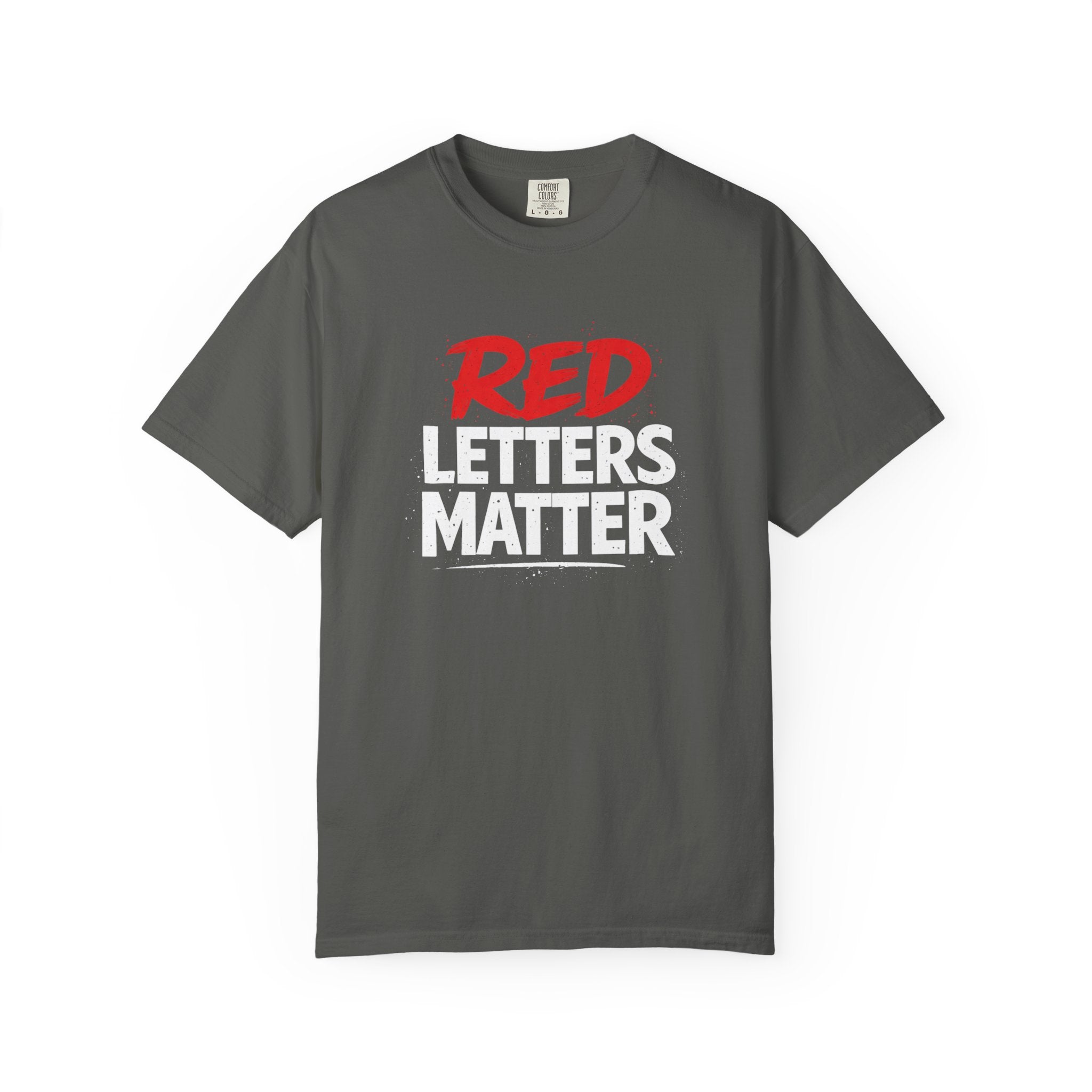 Unisex - Red Letters Matter — Matthew 19:26 Comfort Colors Tee