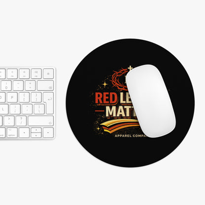Red "Letters Matter" Christian Scripture Mouse Pad — Inspirational Desk Mat