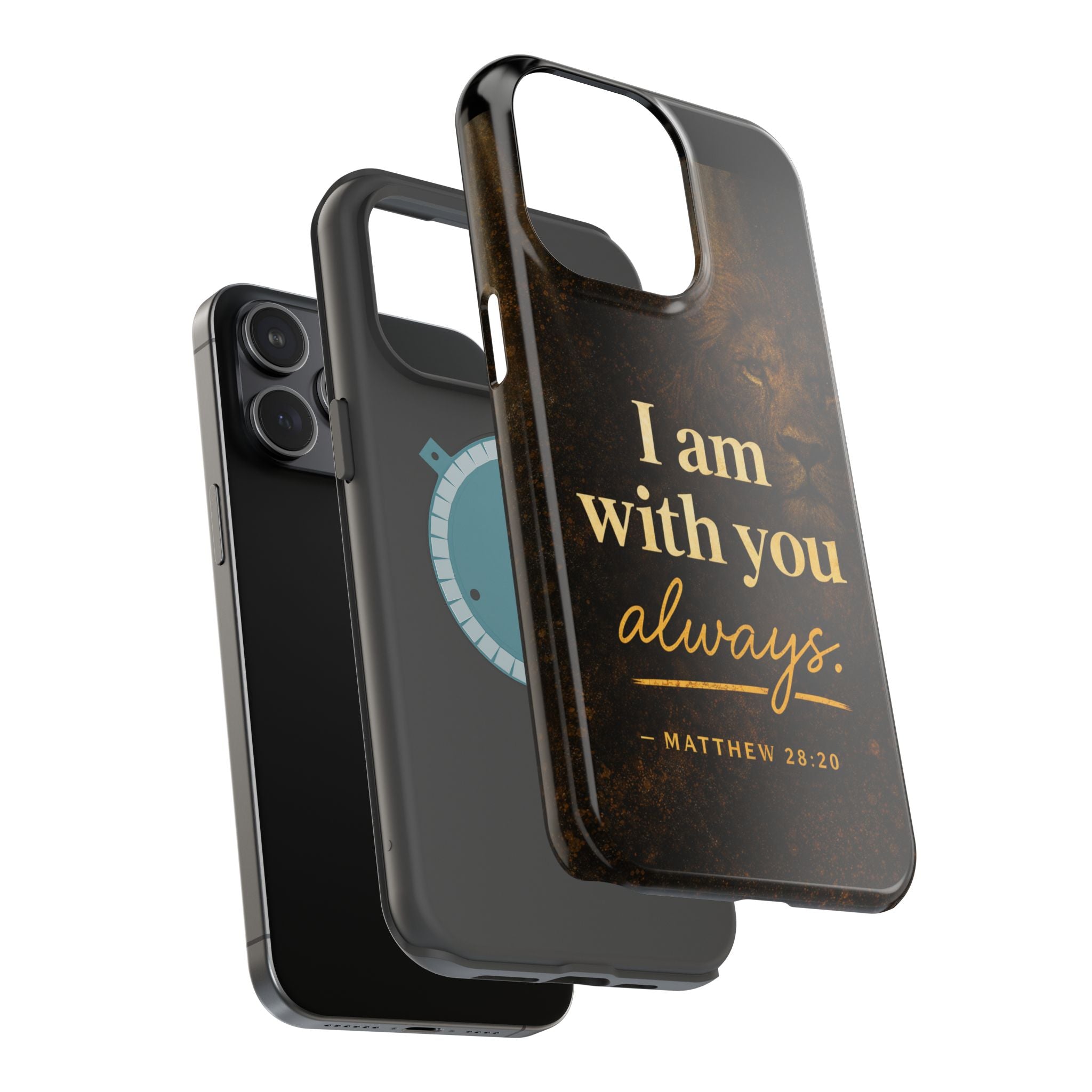 Christian Phone Case — "I Am With You Always" Matthew 28:20 Lion Magnetic Impact Case