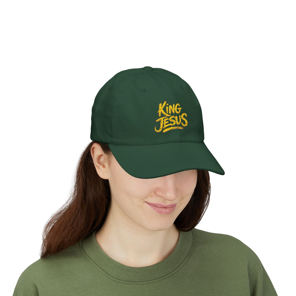 Camo Dad Cap — "King Jesus" Embroidered Christian Baseball Hat