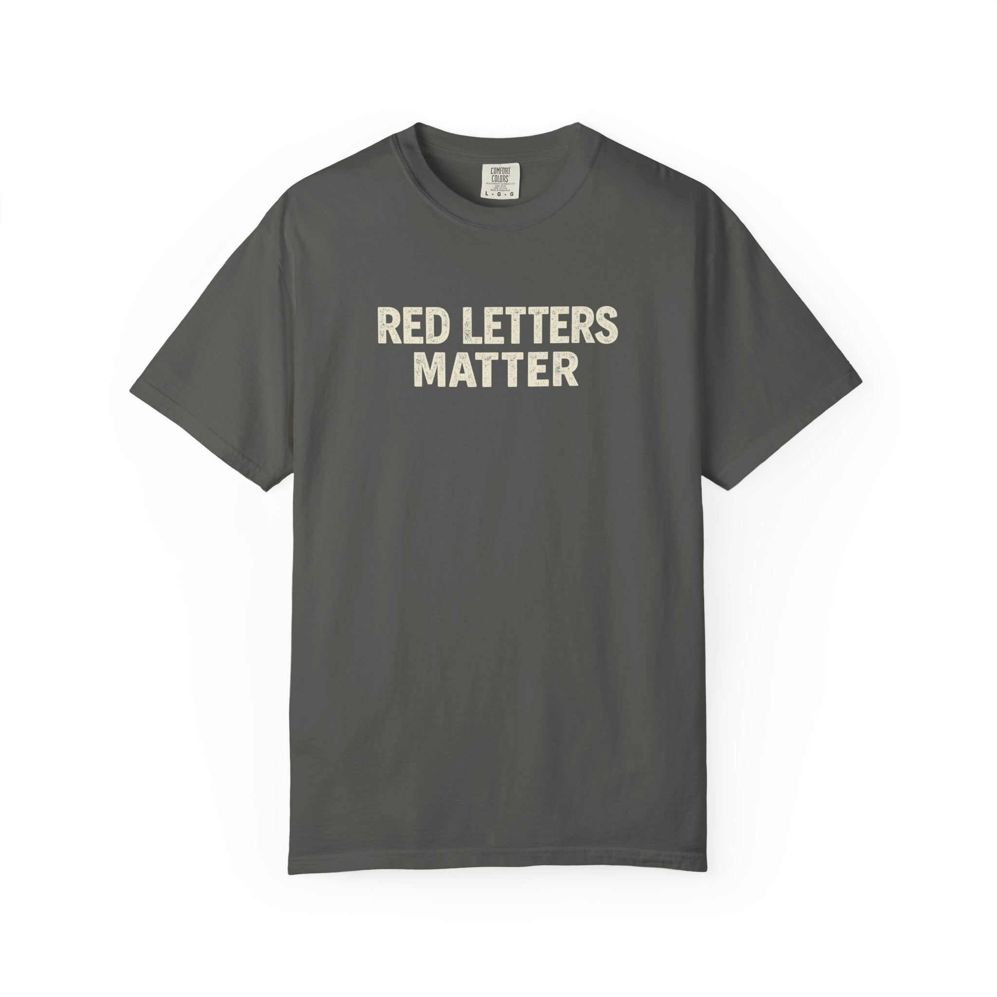 Unisex - Red Letters Matter T‑Shirt — Matthew 22:39 Christian Faith - Comfort Colors Tee