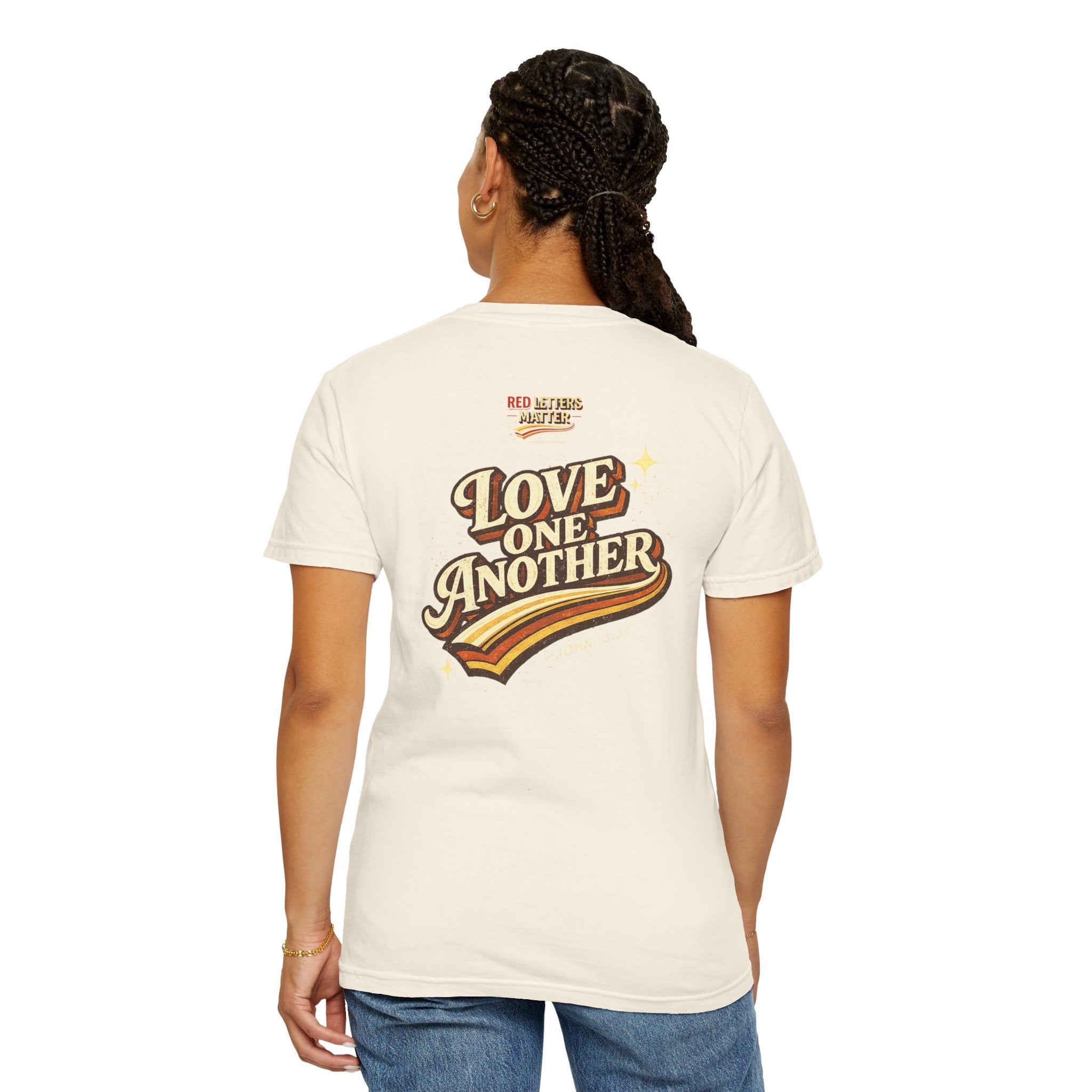Unisex - Jesus Loves You "Love One Another" Comfort Colors T-Shirt