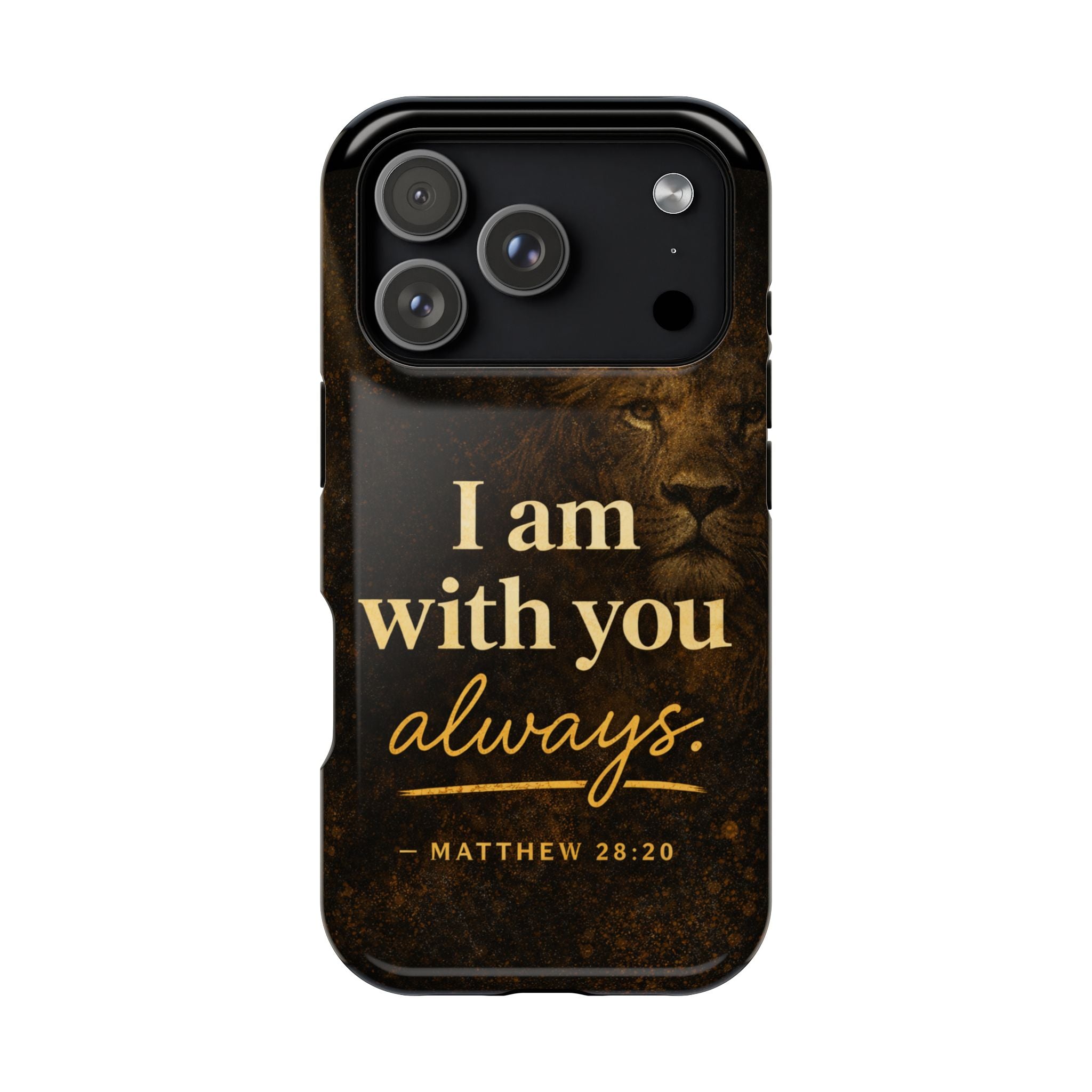 Christian Phone Case — "I Am With You Always" Matthew 28:20 Lion Magnetic Impact Case