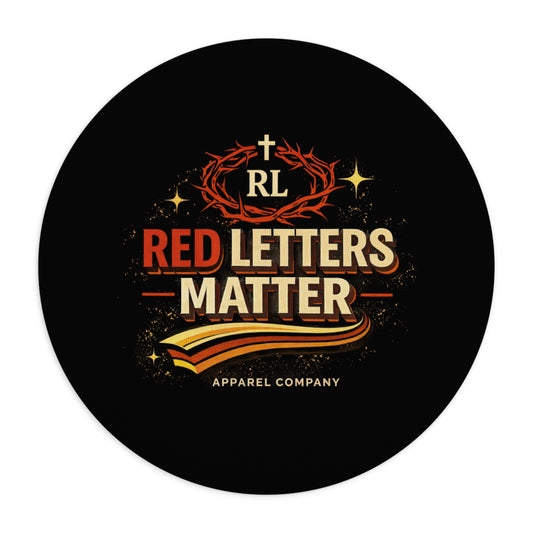 Red "Letters Matter" Christian Scripture Mouse Pad — Inspirational Desk Mat