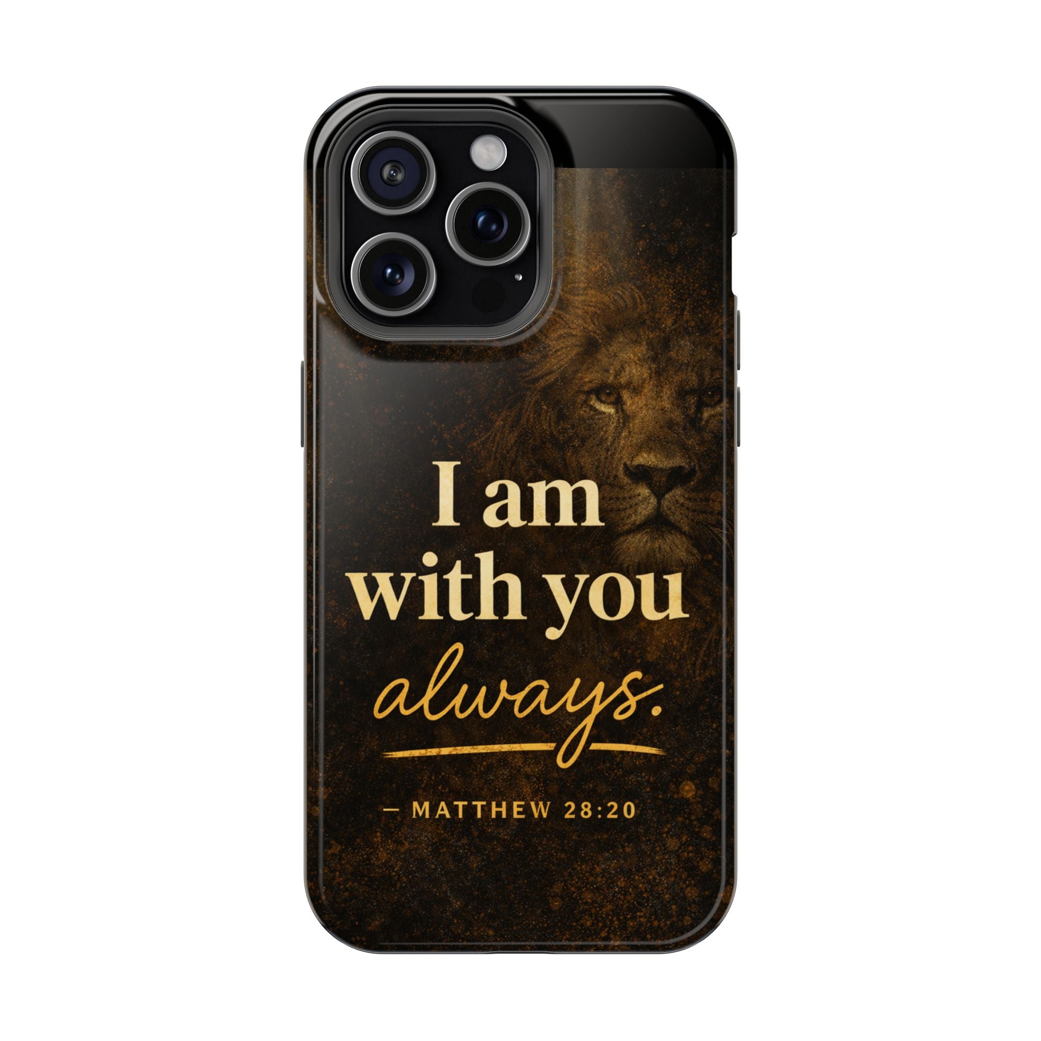 Christian Phone Case — "I Am With You Always" Matthew 28:20 Lion Magnetic Impact Case