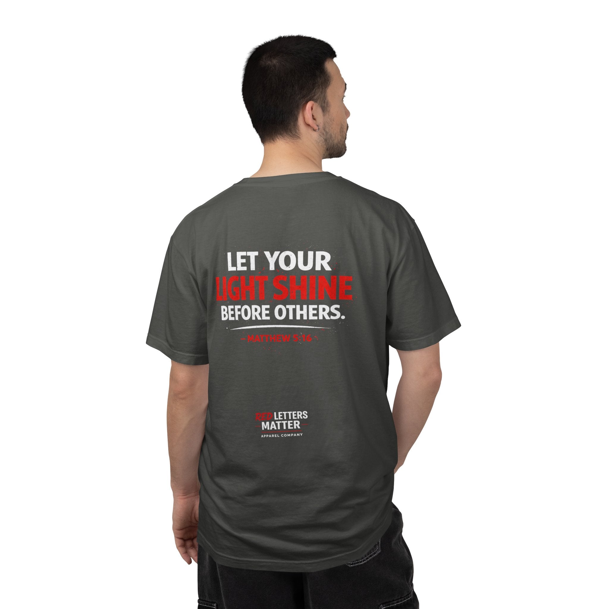 Red Letters Matter - Matthew 5:16 - Inspirational T-Shirt — Unisex Comfort Colors Tee