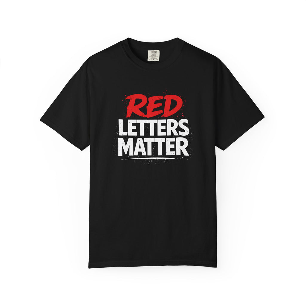 Unisex - Red Letters Matter — Matthew 19:26 Comfort Colors Tee