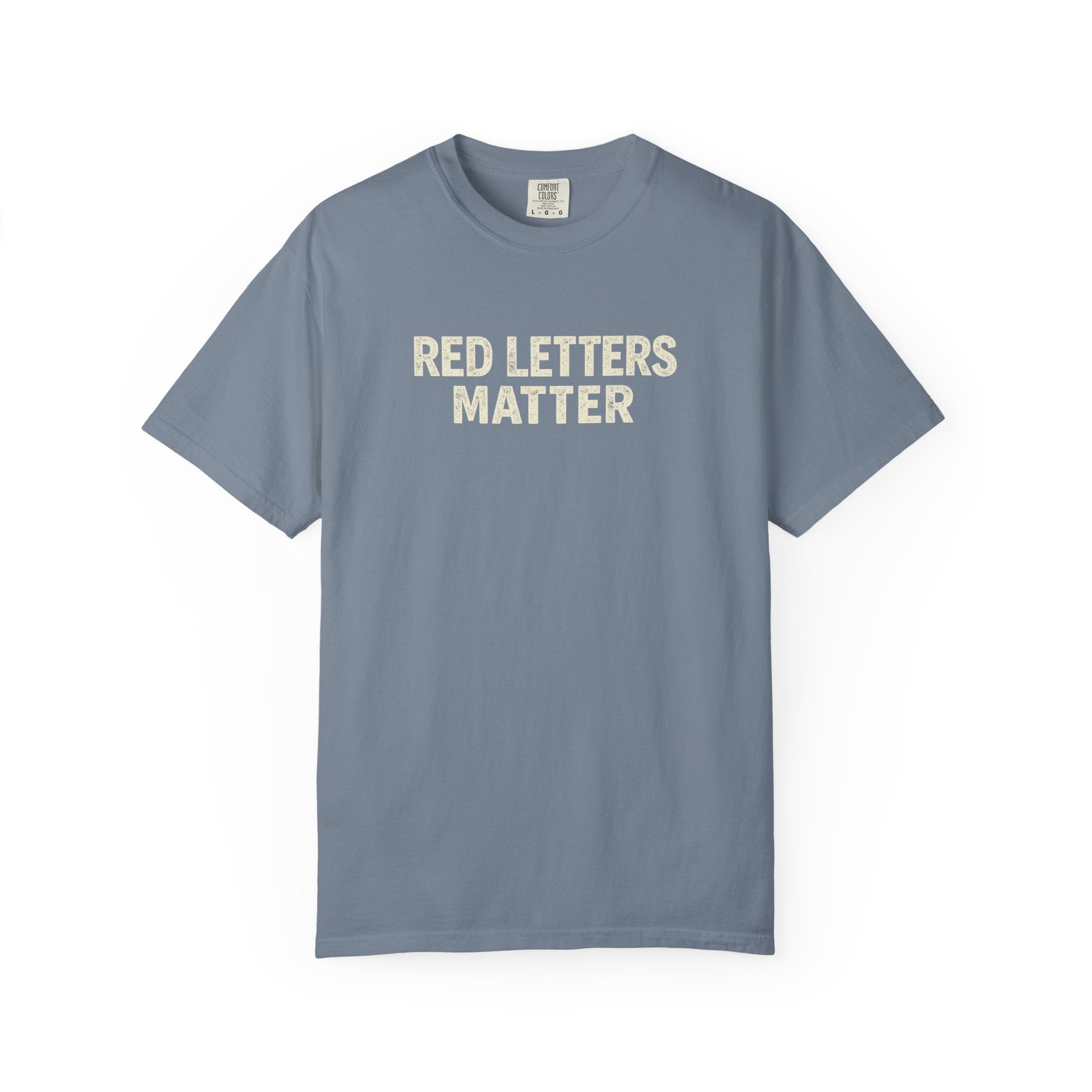 Unisex - Red Letters Matter T‑Shirt — Matthew 22:39 Christian Faith - Comfort Colors Tee