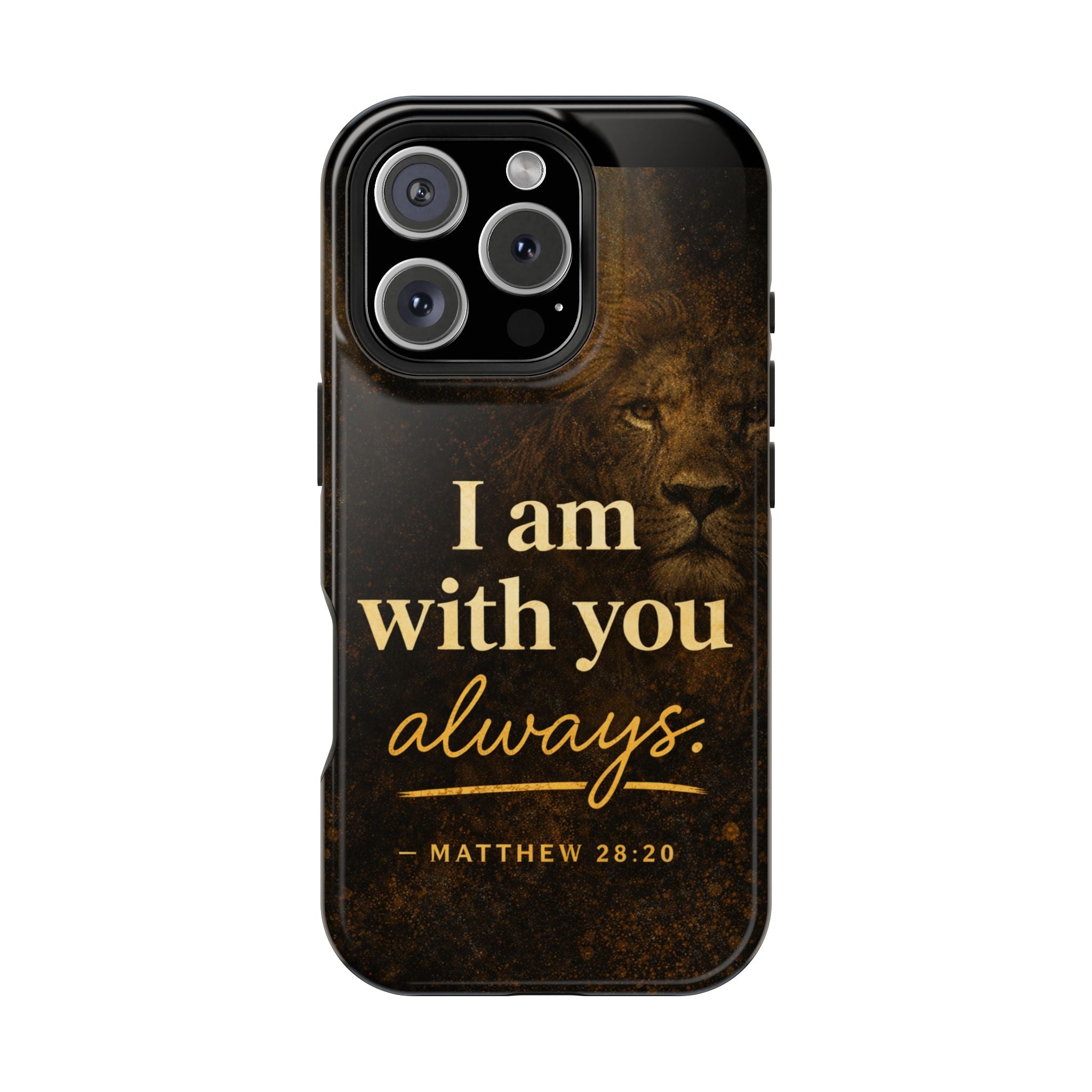Christian Phone Case — "I Am With You Always" Matthew 28:20 Lion Magnetic Impact Case