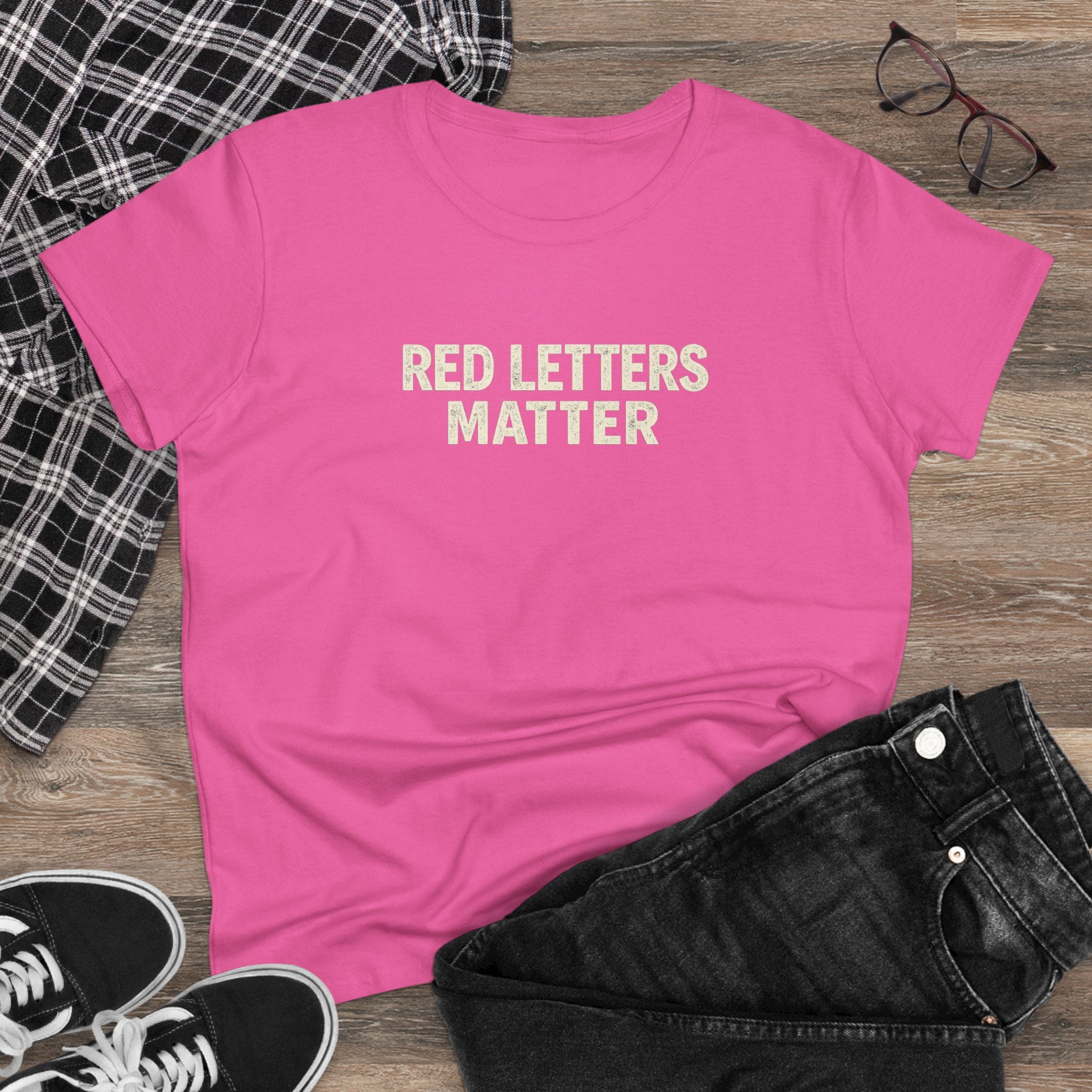 Women's Christian Scripture Gildan Tee— "Red Words Still Speak" (Matthew 24:35)