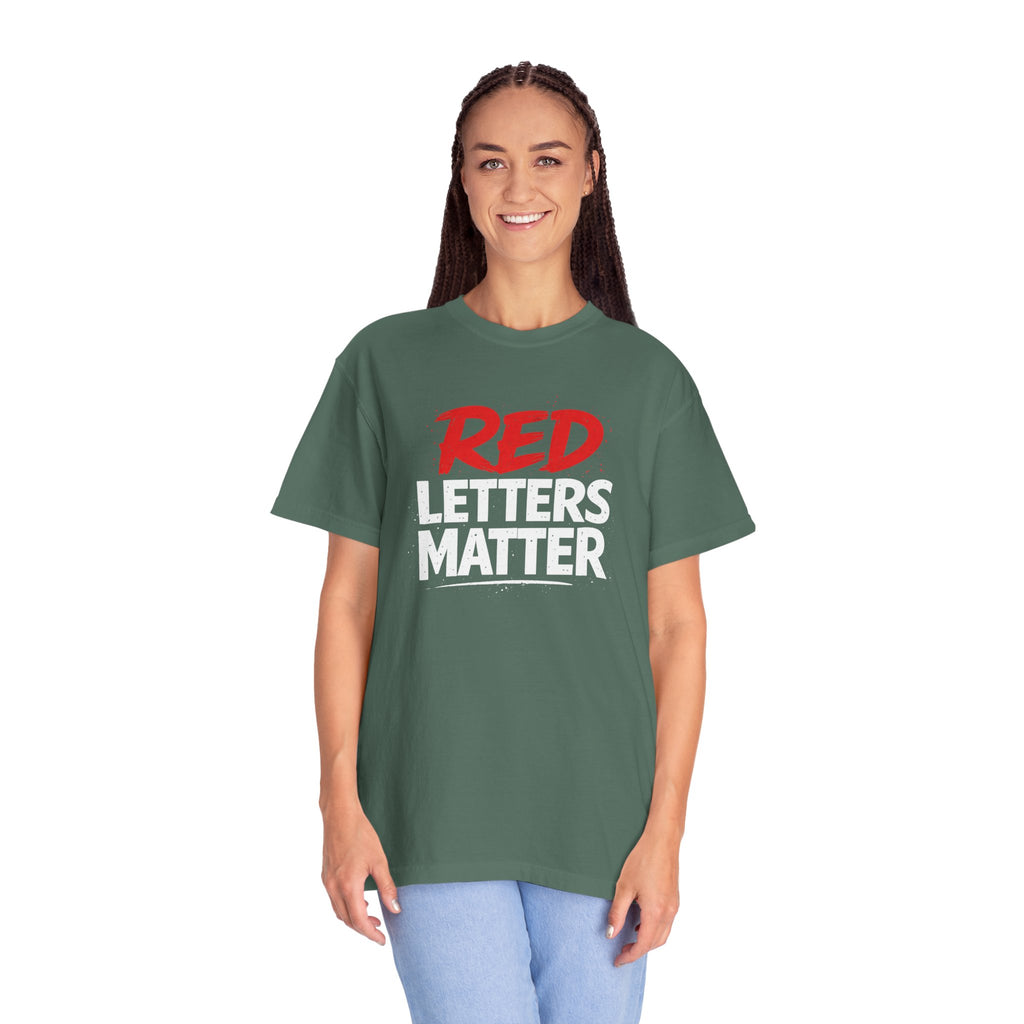 Red Letters Matter - Matthew 5:16 - Inspirational T-Shirt — Unisex Comfort Colors Tee