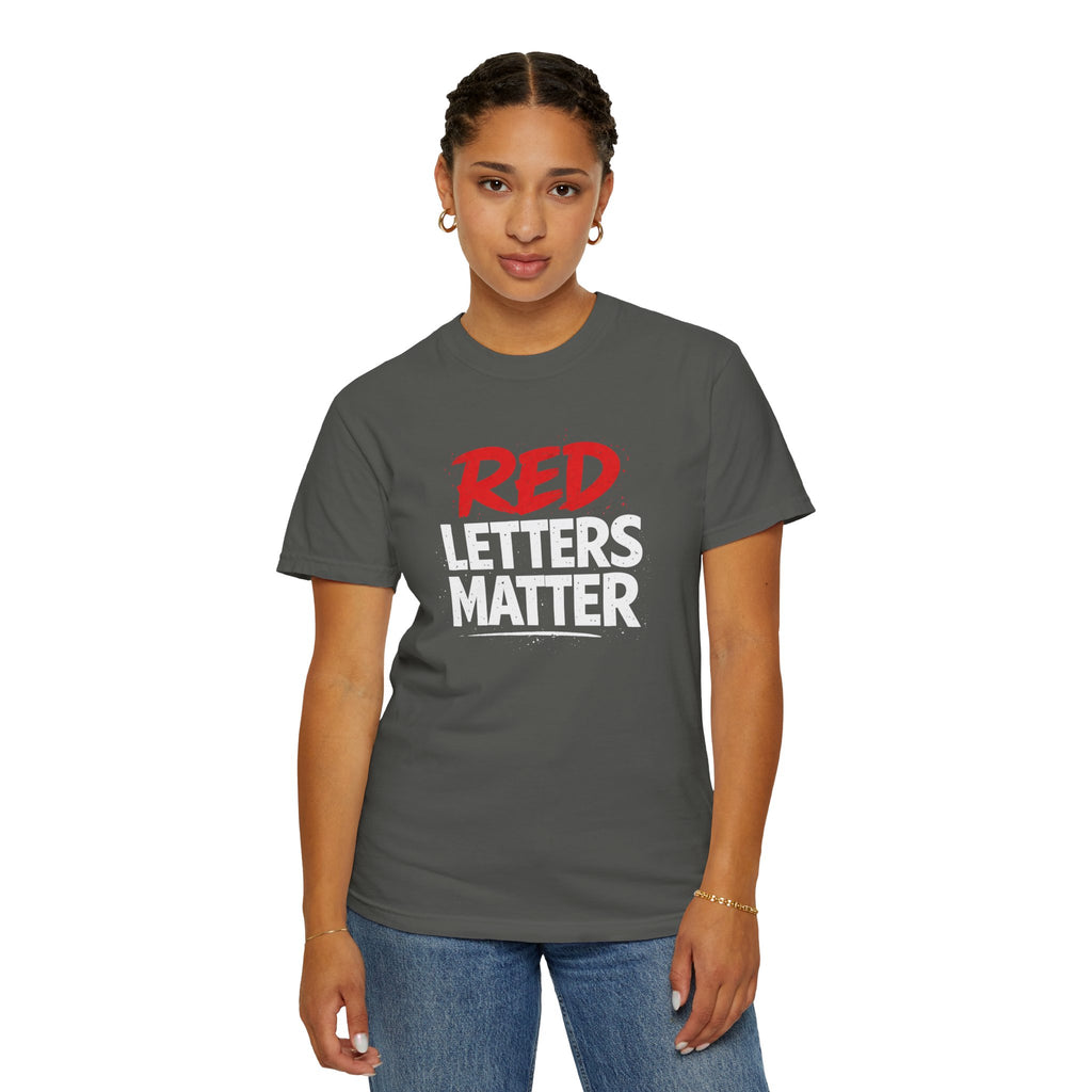 Red Letters Matter - Matthew 5:16 - Inspirational T-Shirt — Unisex Comfort Colors Tee