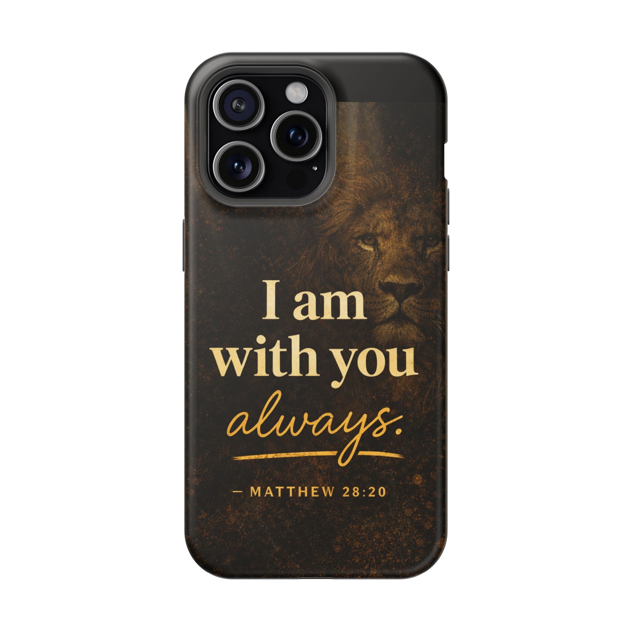 Christian Phone Case — "I Am With You Always" Matthew 28:20 Lion Magnetic Impact Case