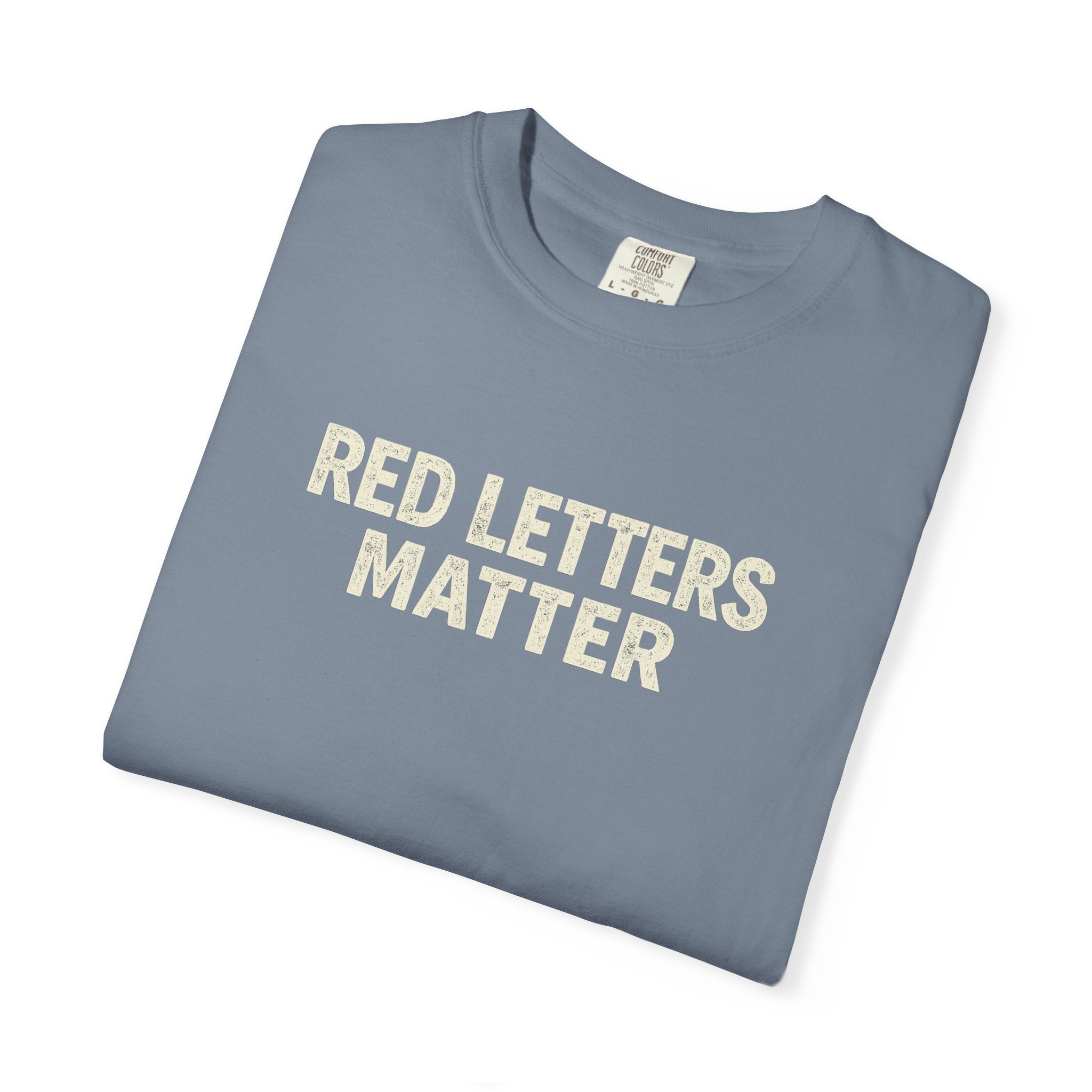 Unisex - Red Letters Matter T‑Shirt — Matthew 22:39 Christian Faith - Comfort Colors Tee